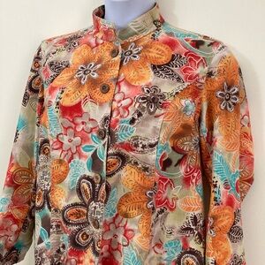 EUC: Coldwater Creek floral print petite jacket. Size PL